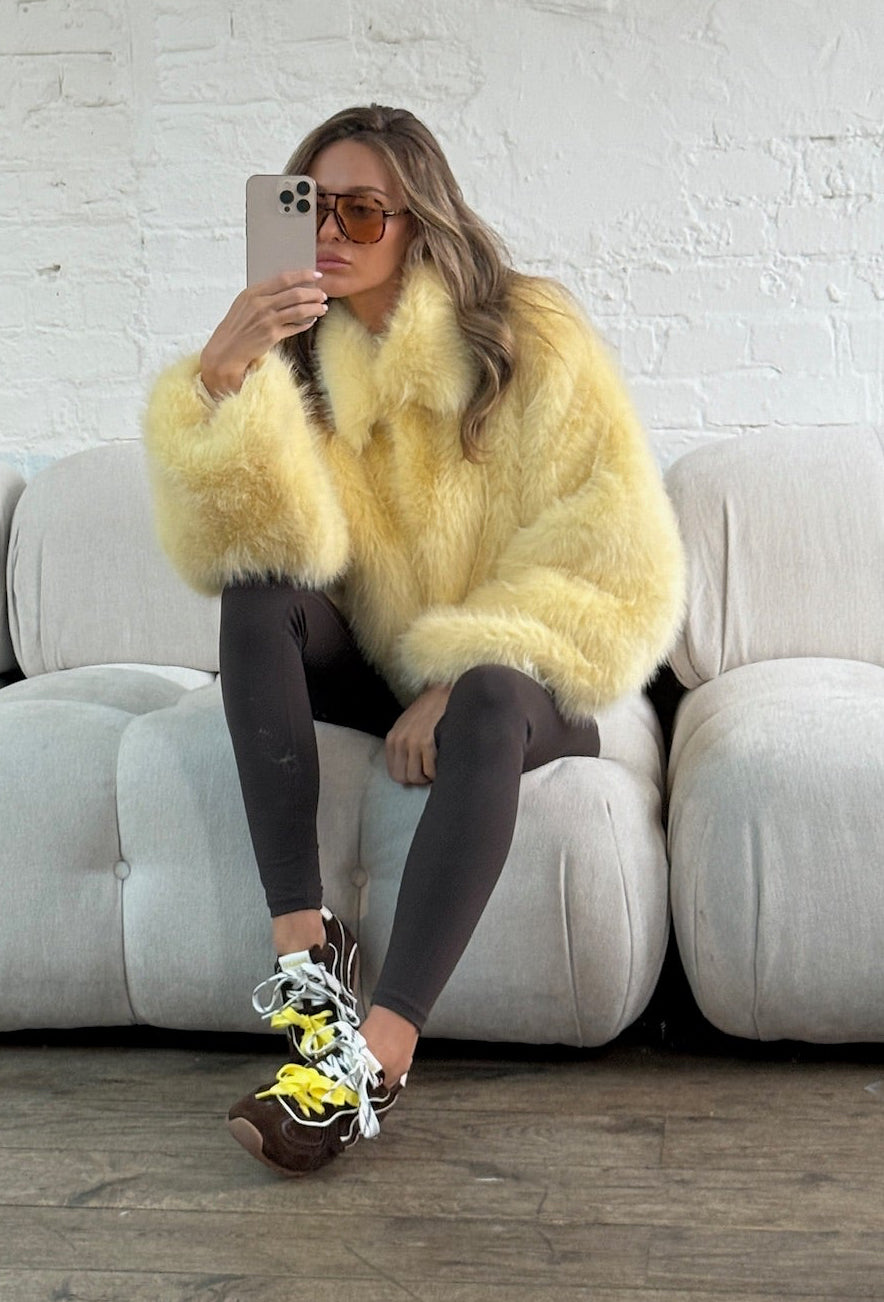 Faux Fur Jacket - Butter