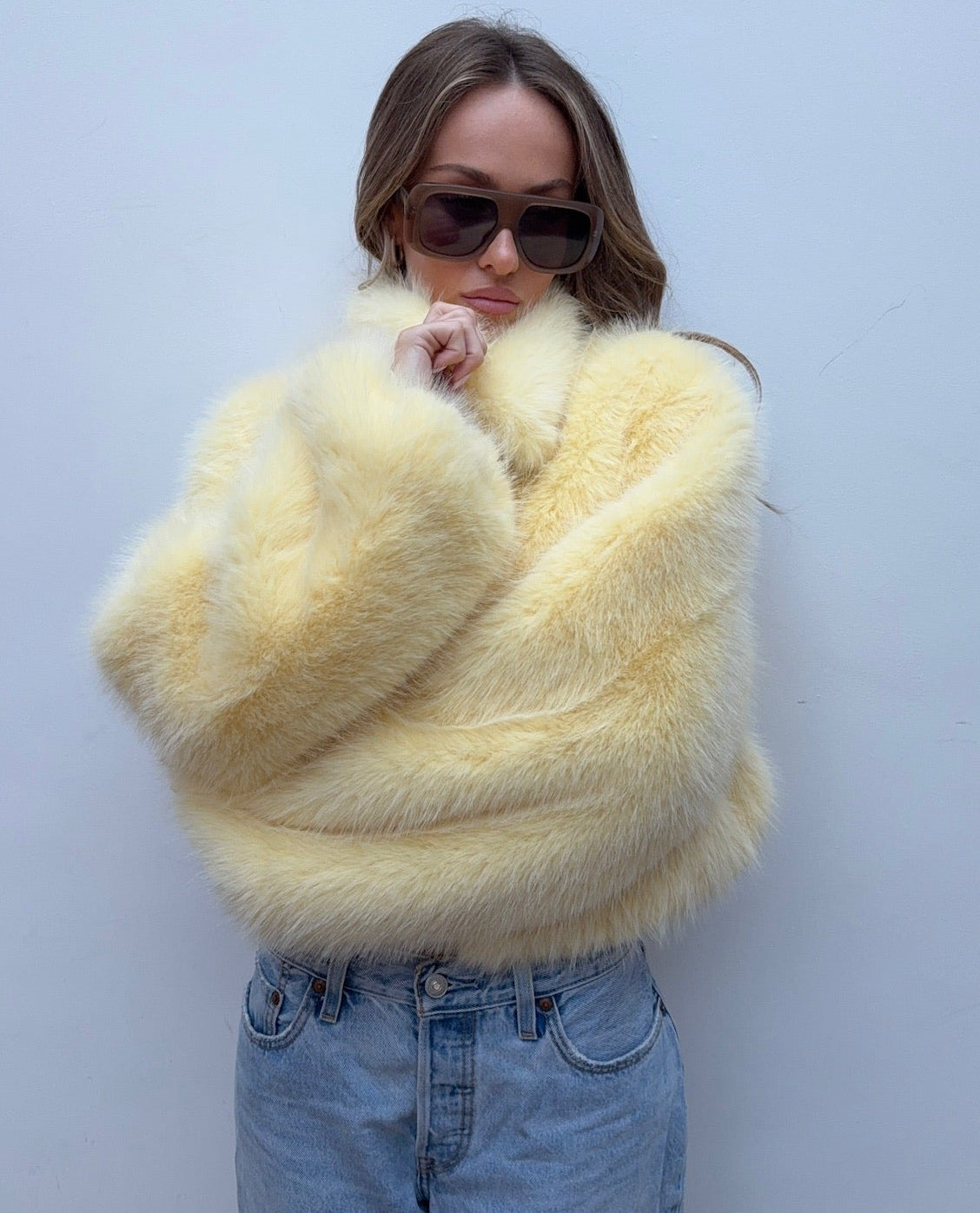 Faux Fur Jacket - Butter