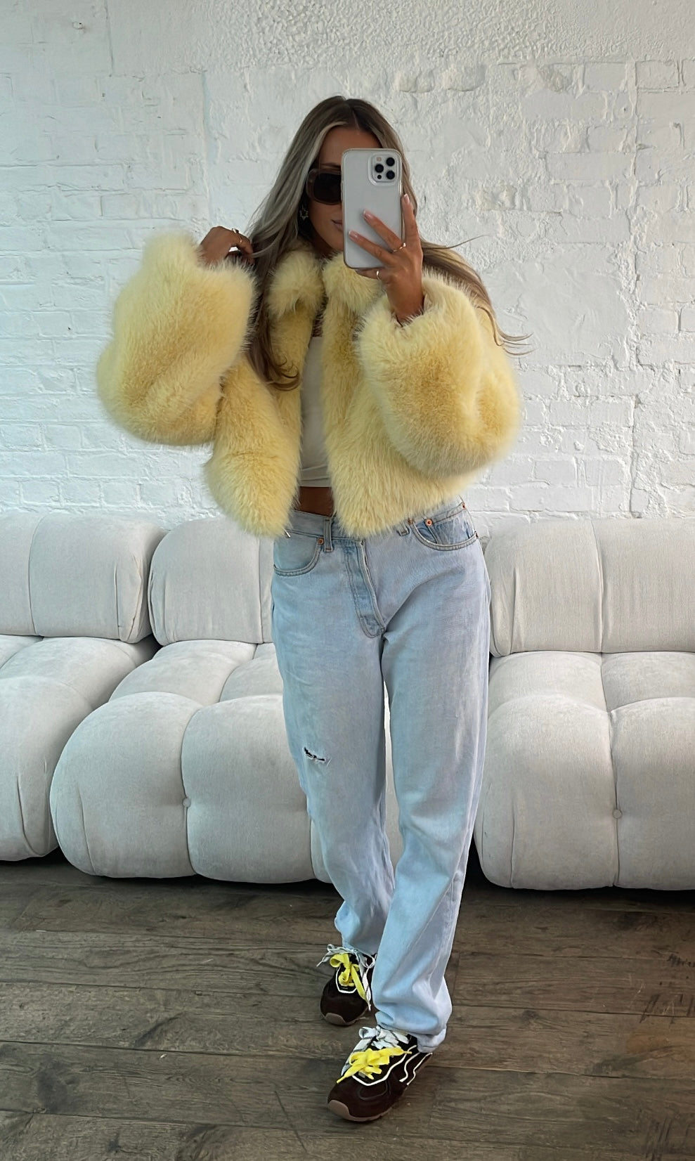 Faux Fur Jacket - Butter