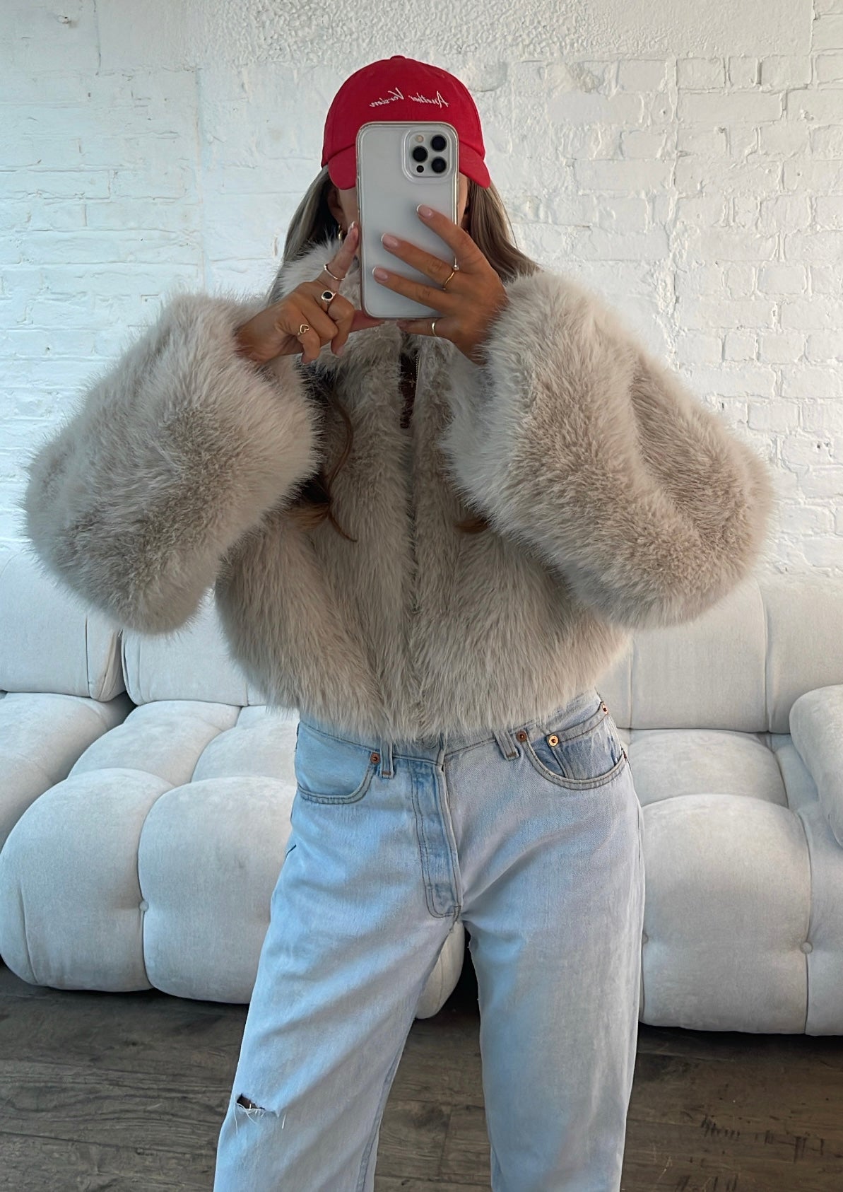 Faux Fur Jacket - Sand