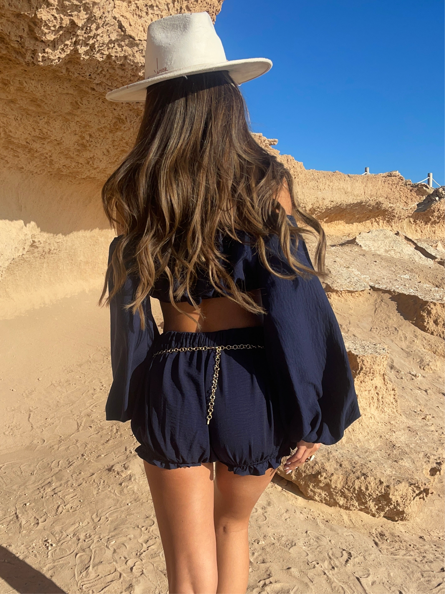 Chloe Blooomer Shorts Co-Ord - Navy