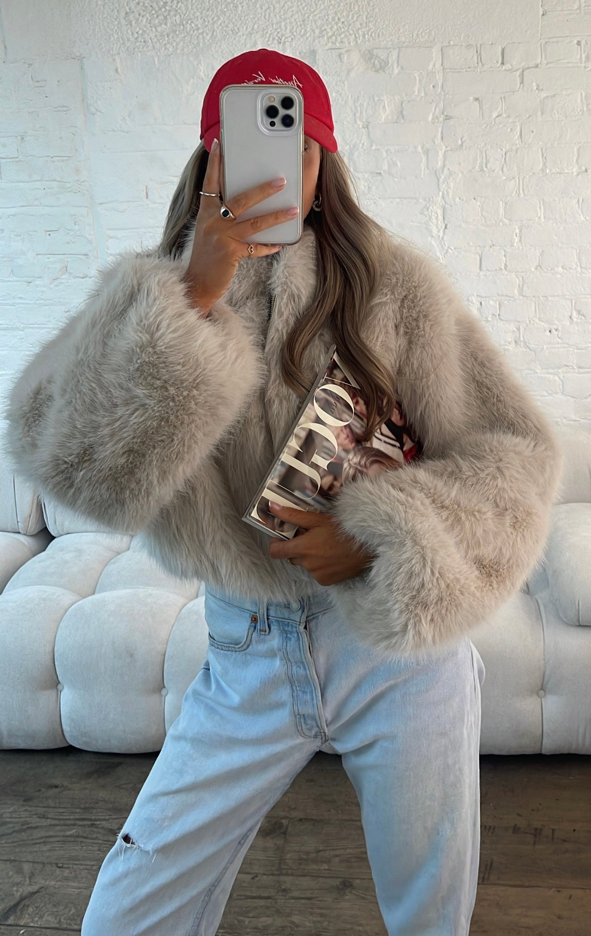 Faux Fur Jacket - Sand