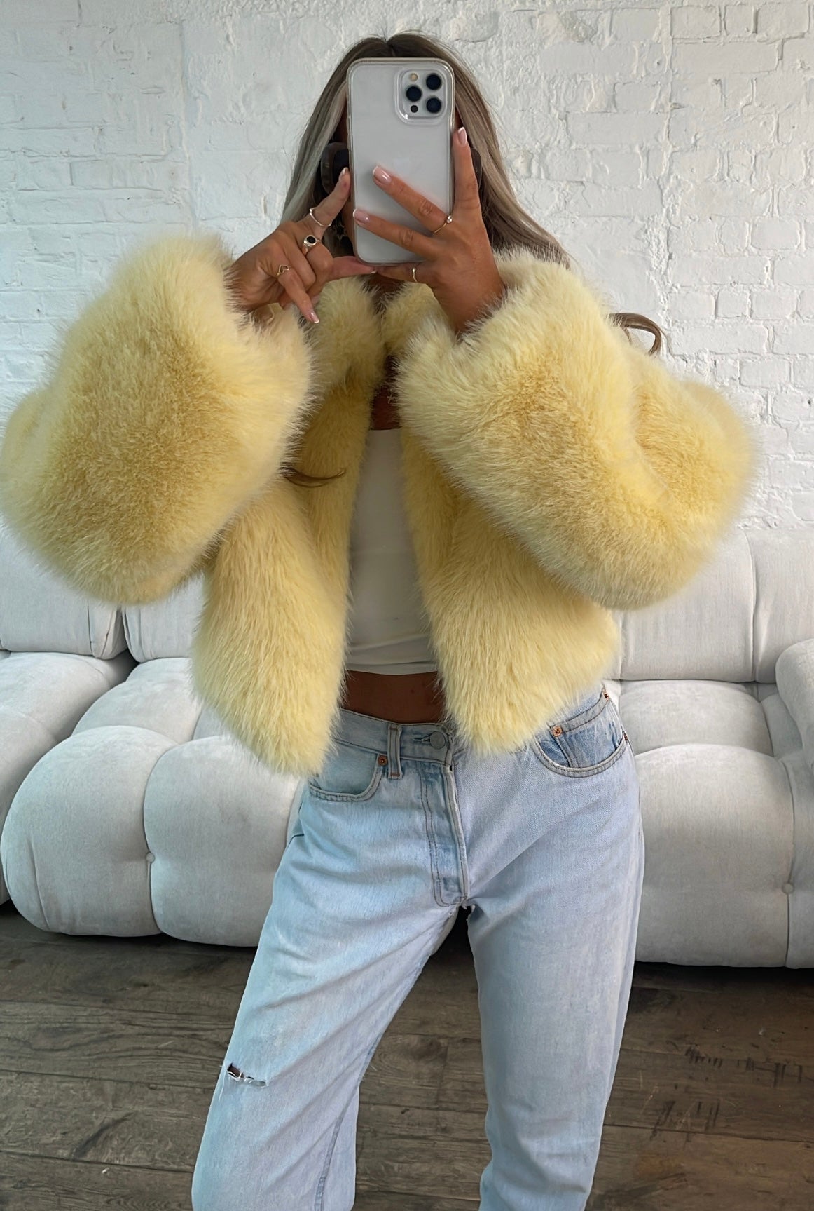 Faux Fur Jacket - Butter