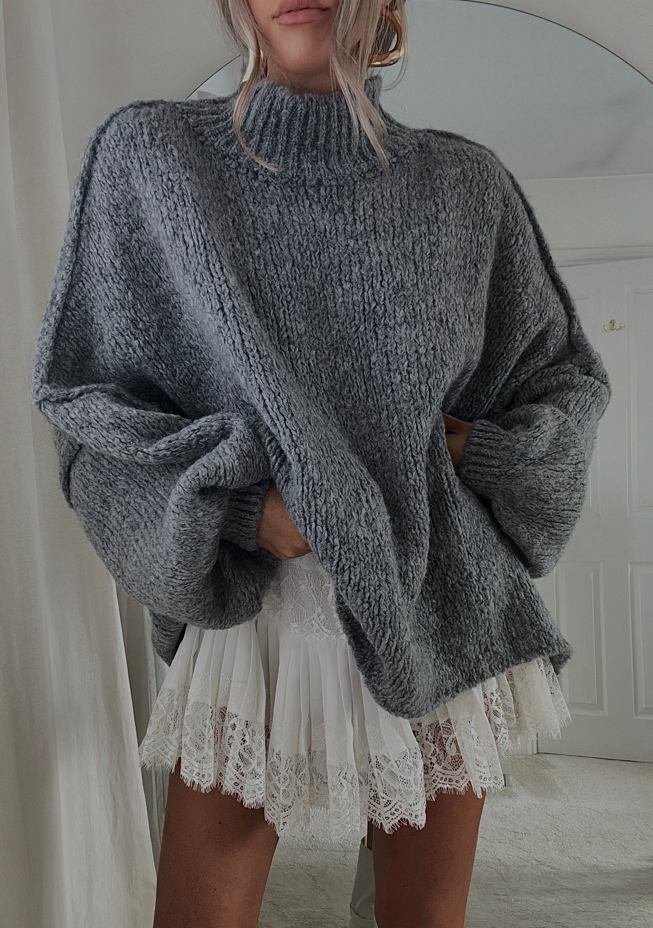 Oversized Knitted Sweater Oversize Jumpers Ladies Outfit Cute
