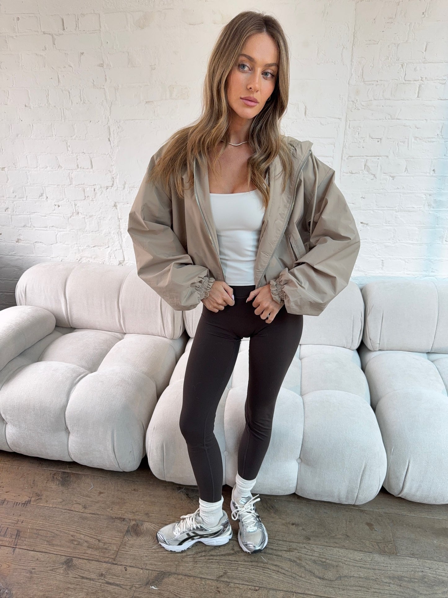 Hooded Wind Jacket - Stone