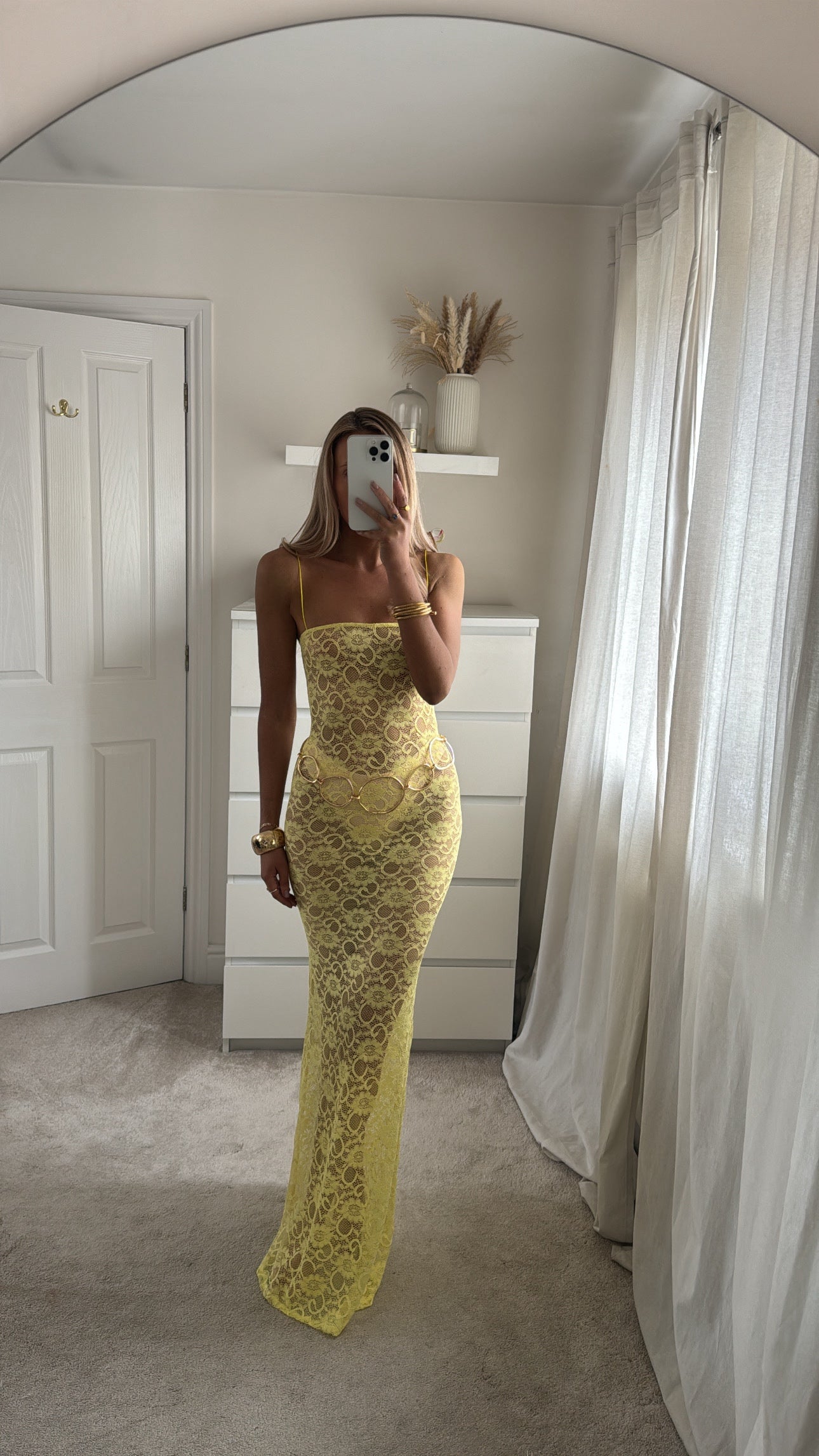 Sorrento Lace Dress - Lemon