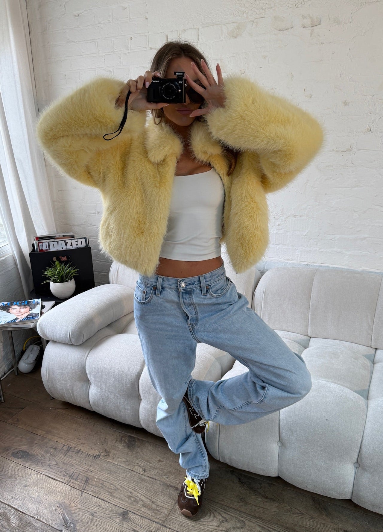 Faux Fur Jacket - Butter