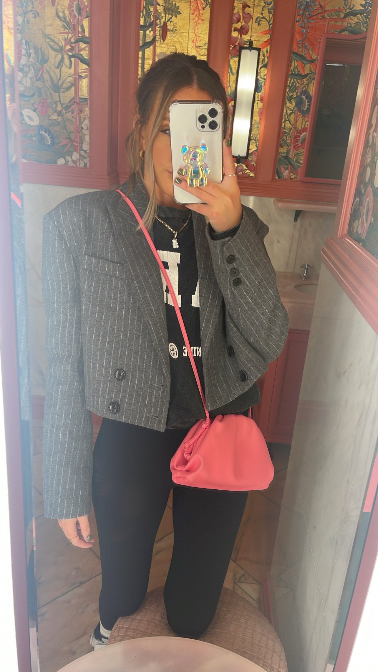 Pinstripe Grey Cropped Blazer