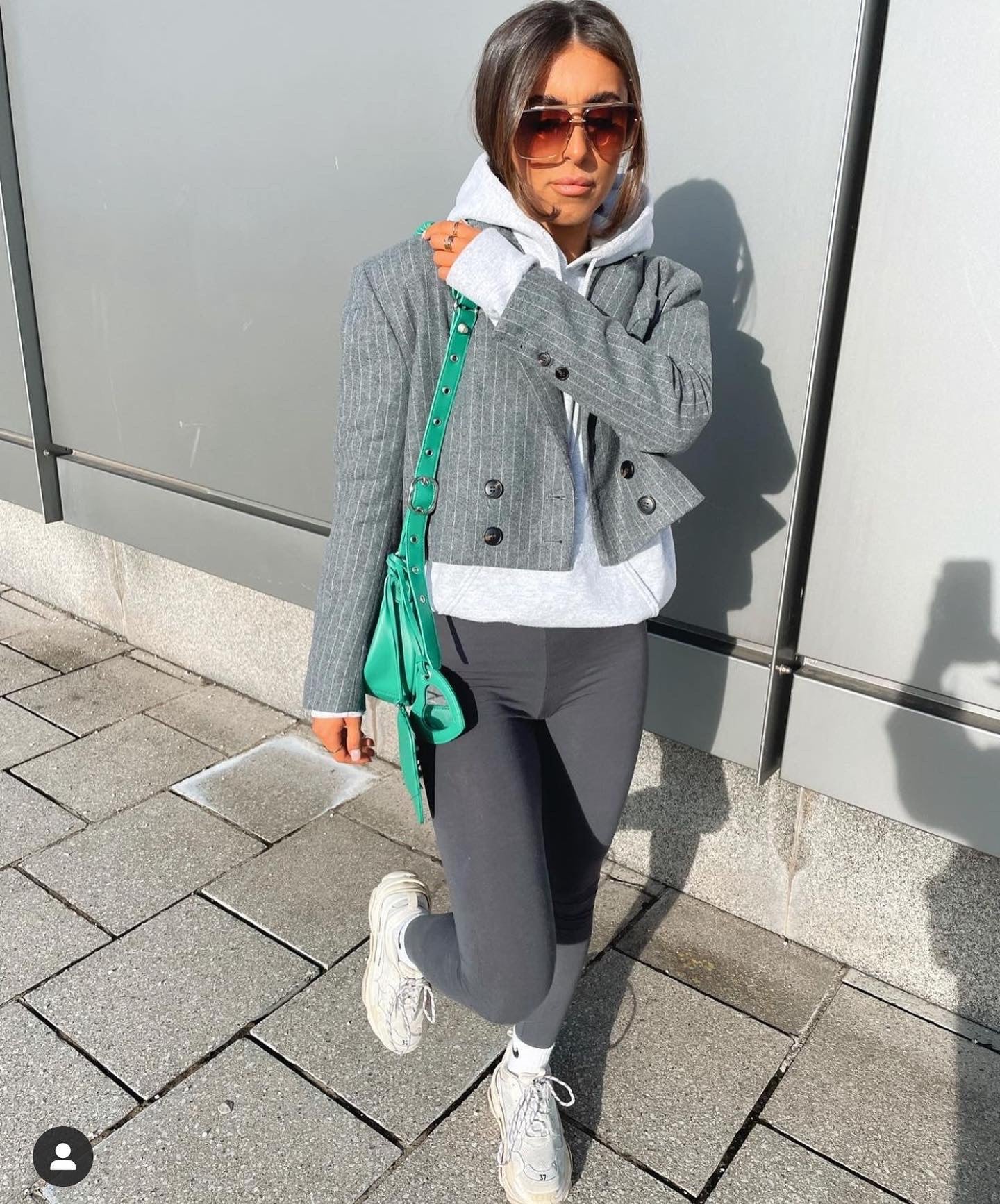 Pinstripe Grey Cropped Blazer