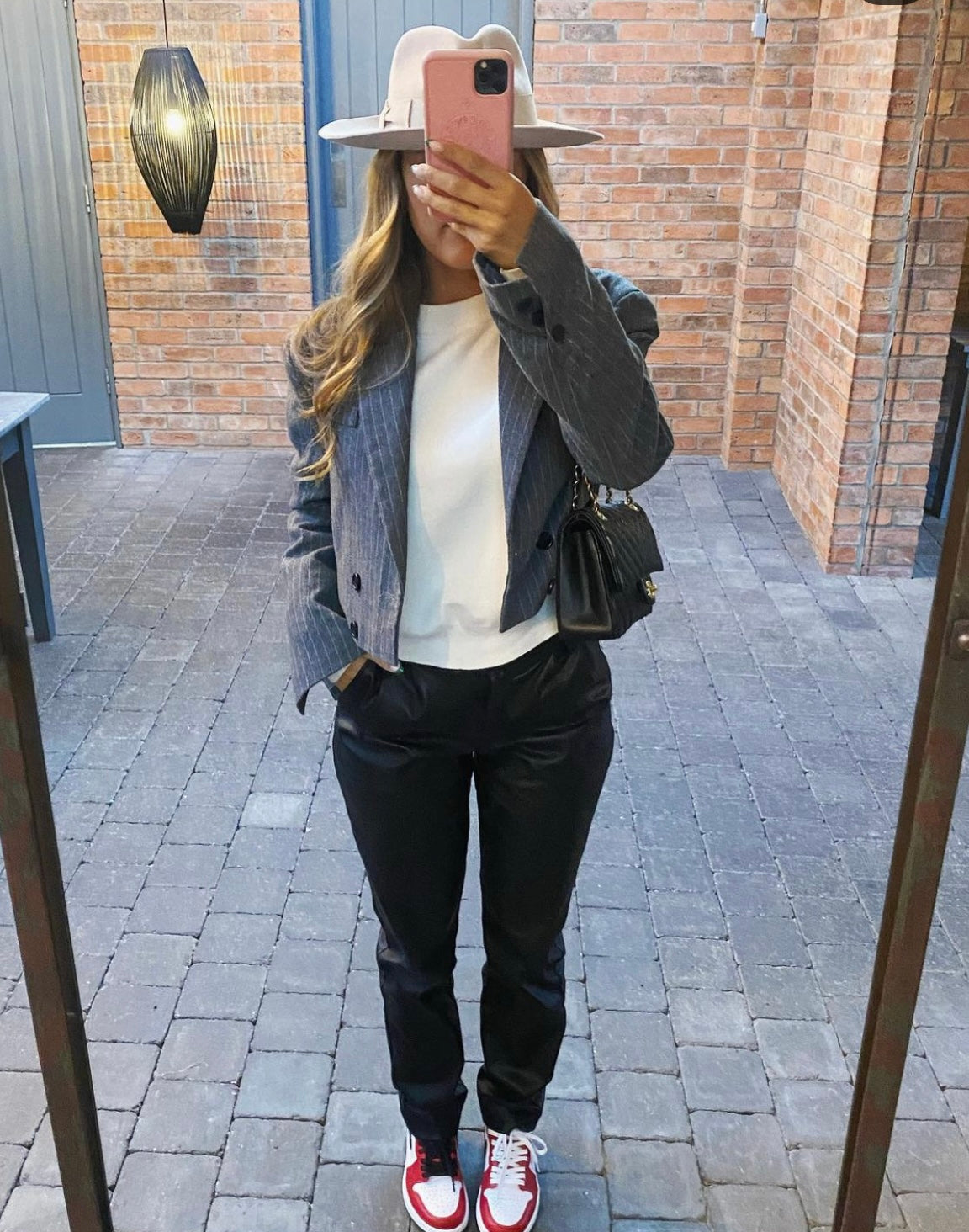 Pinstripe Grey Cropped Blazer