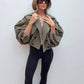 Balloon Sleeve Cropped Trench - Khaki