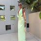 Riviera Plunge Maxi Dress - Mint