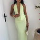 Riviera Plunge Maxi Dress - Mint