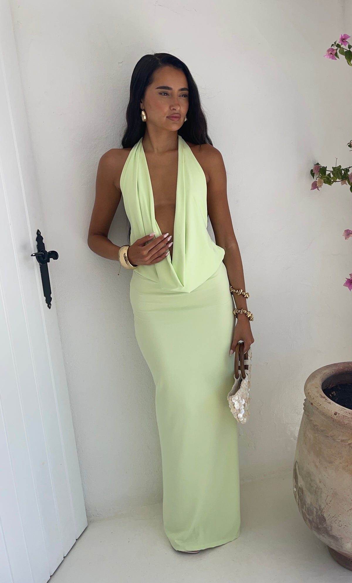 Riviera Plunge Maxi Dress - Mint – Lola Rae Fashion