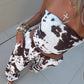 Texas Cow Print Tie Cuff Trousers