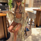 Cello Maxi Kimono/Shorts Co-Ord - Lemon