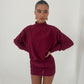 Gigi High Neck Dress - Burgundy