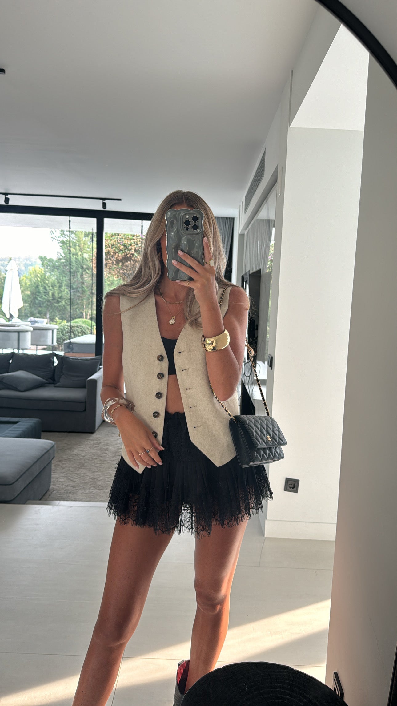 Aura Lace Skirt - Black