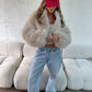 Faux Fur Jacket - Sand