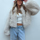 Faux Fur Jacket - Sand