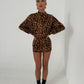 Gigi High Neck Dress - Leopard Print