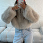 Faux Fur Jacket - Sand