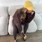 Faux Fur Jacket - Brown