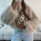 Faux Fur Jacket - Sand