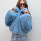 Faux Fur Jacket - Blue
