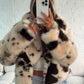 Faux Fur Jacket - Cow Print