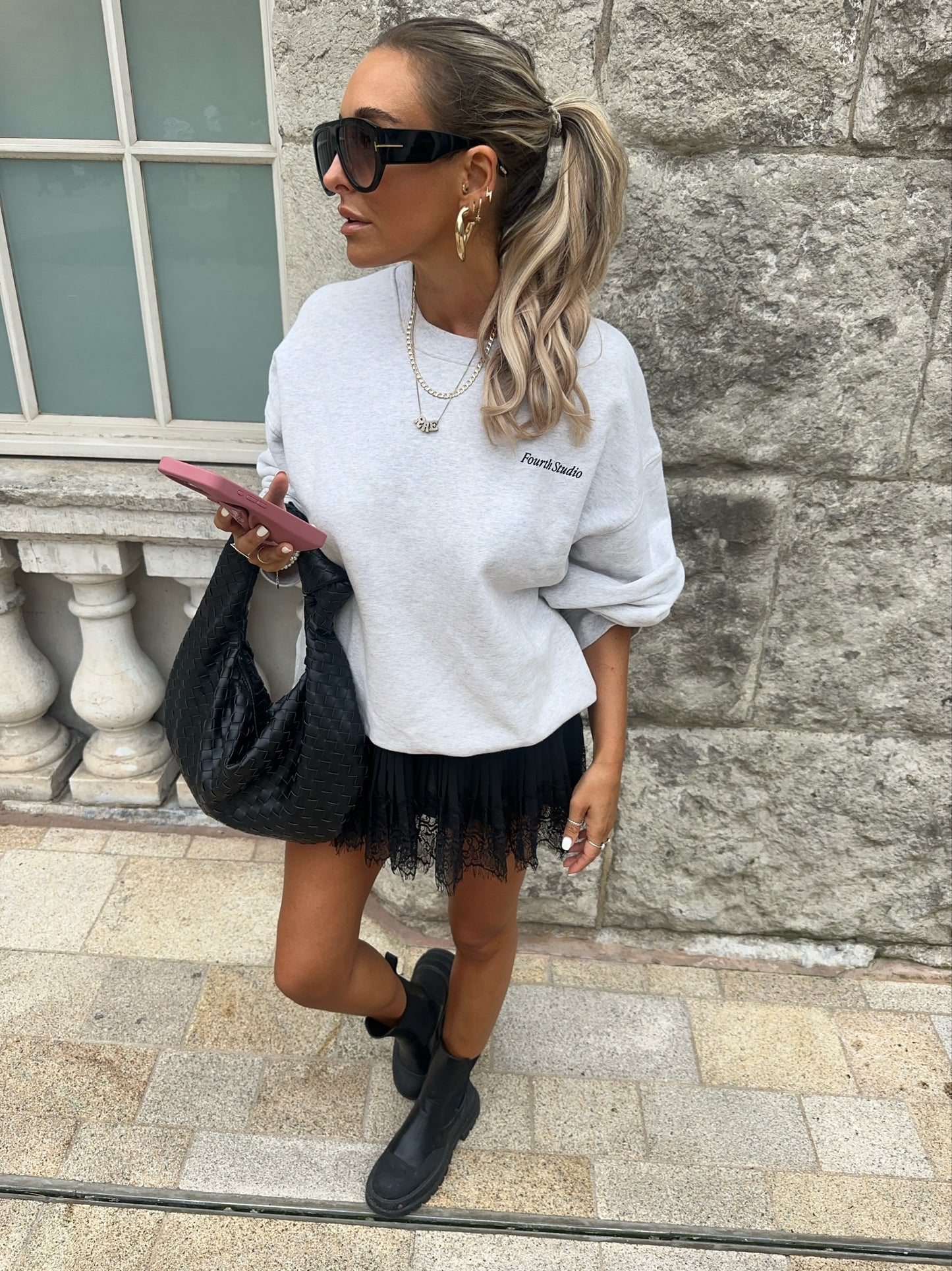 Aura Lace Skirt - Black