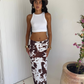 Texas Cow Print Marina Maxi Skirt