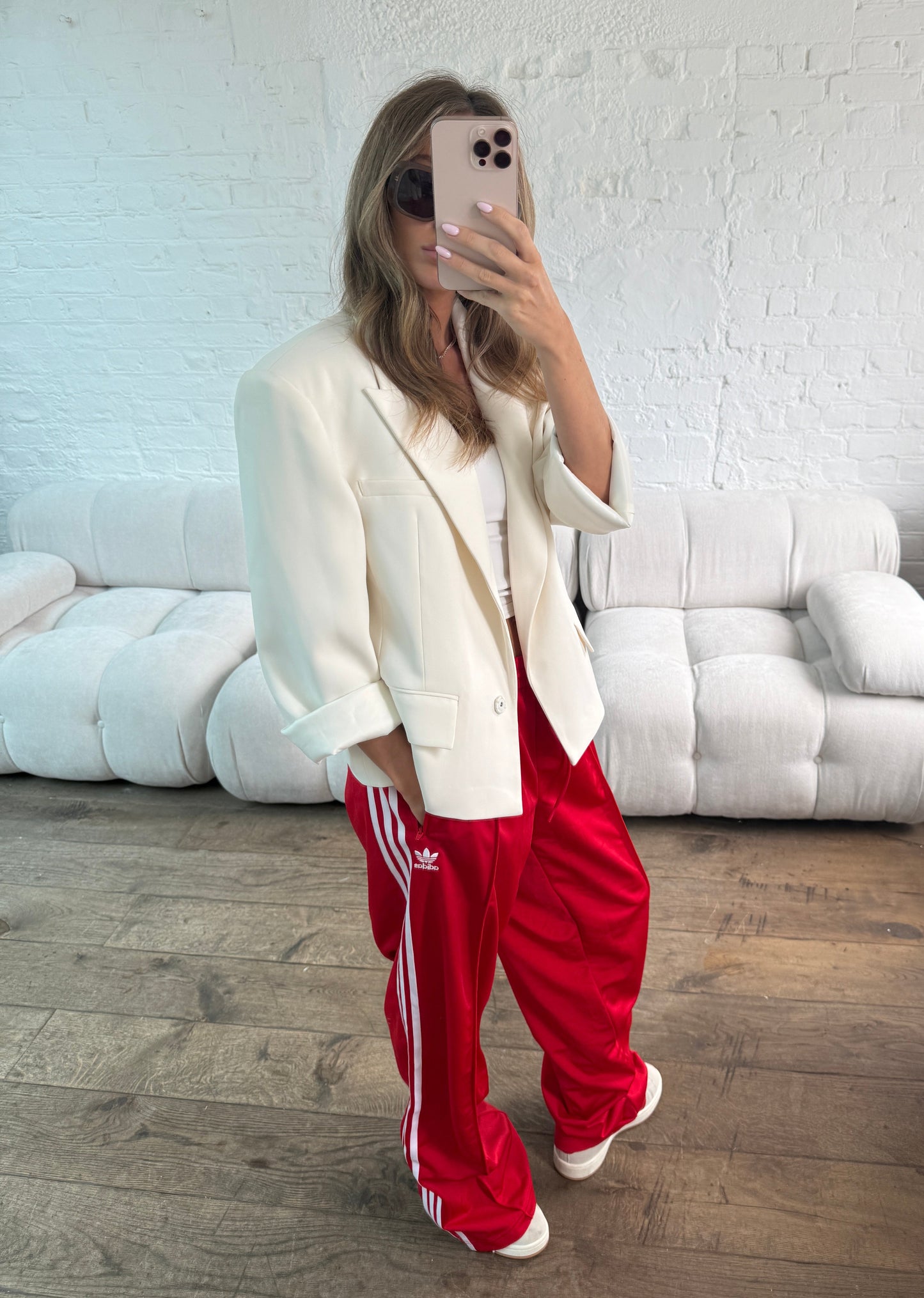 Oversized Boxy Fit Blazer - Cream