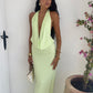 Riviera Plunge Maxi Dress - Mint