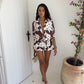 Texas Cow Print Shorts Co-Ord