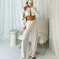 Towelling Cropped Cardigan - Cream
