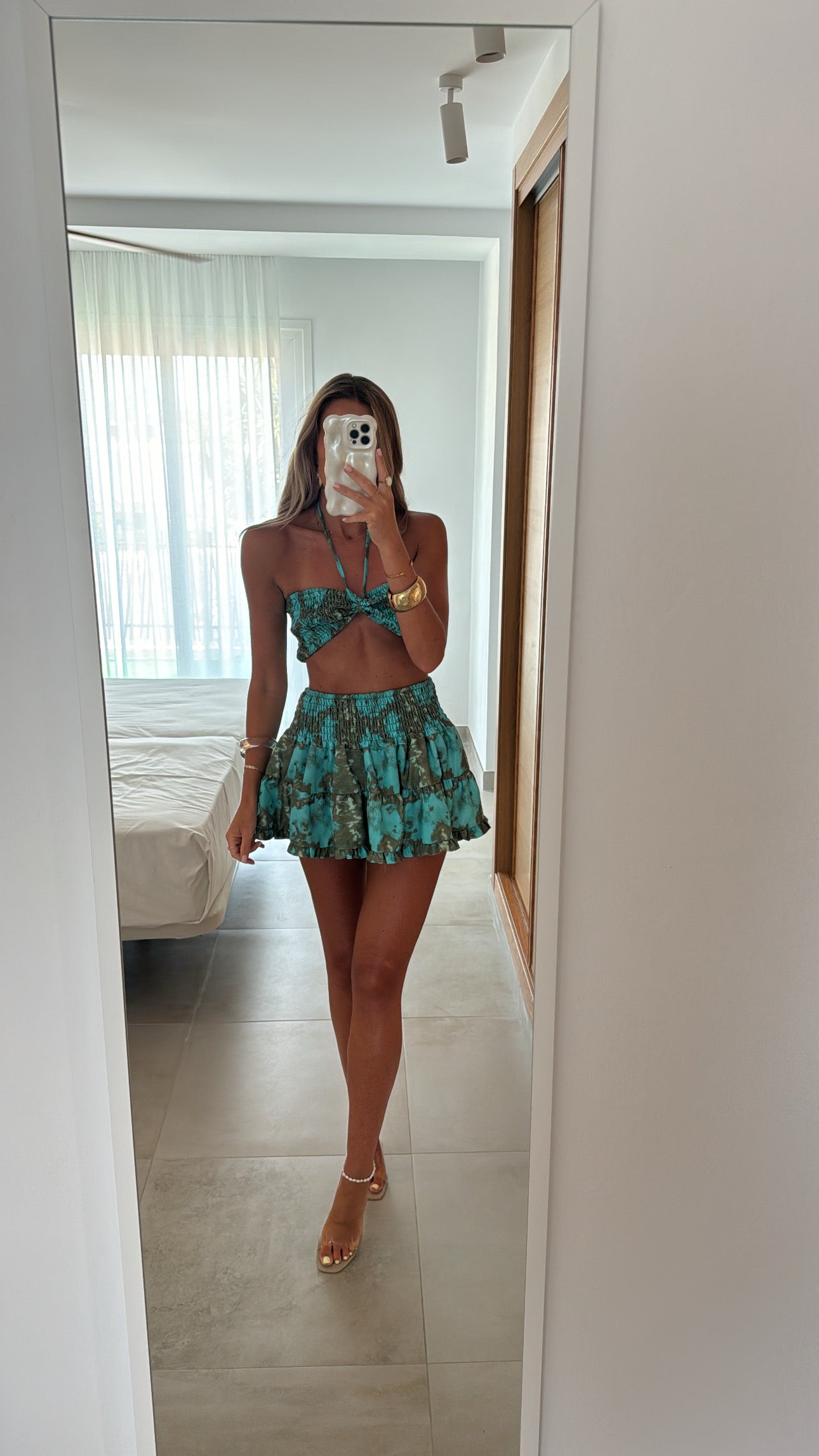 Bali Skirt Co-Ord - Aqua