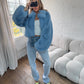 Faux Fur Jacket - Blue