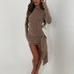 ASPEN Shimmer Tie Dress - Rose Gold