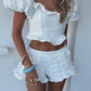 Daisy Puff Sleeve Co-Ord - Ivory