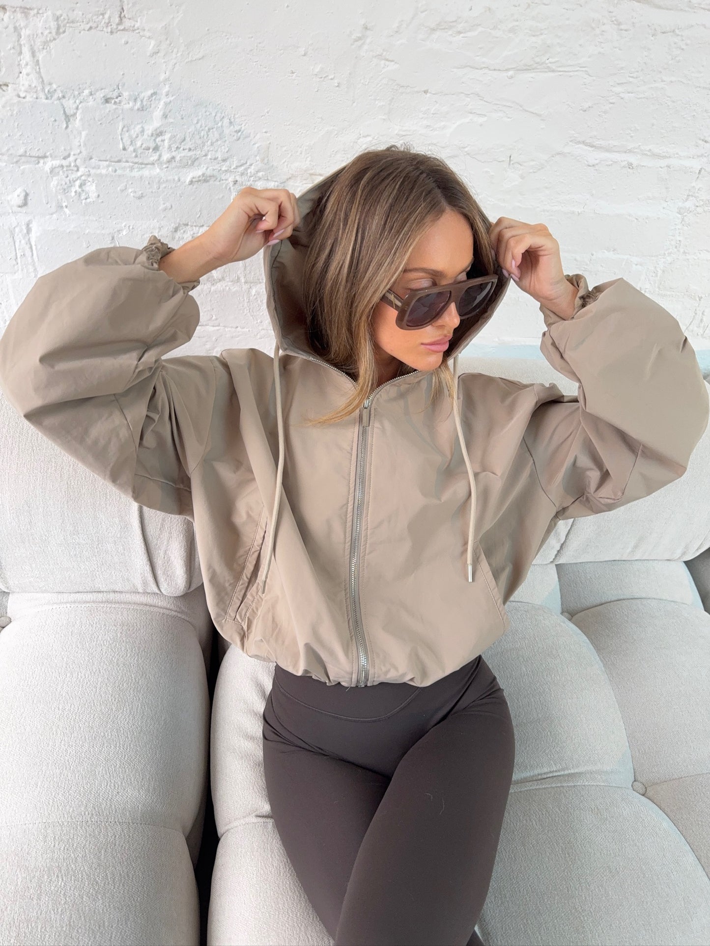 Hooded Wind Jacket - Stone