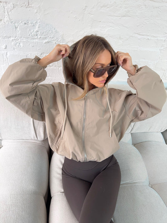 Hooded Wind Jacket - Stone