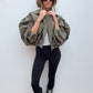 Balloon Sleeve Cropped Trench - Khaki