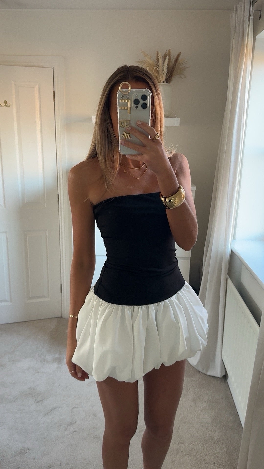 DREAM Puffball Dress - Black/White