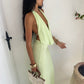 Riviera Plunge Maxi Dress - Mint