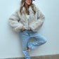 Faux Fur Jacket - Sand