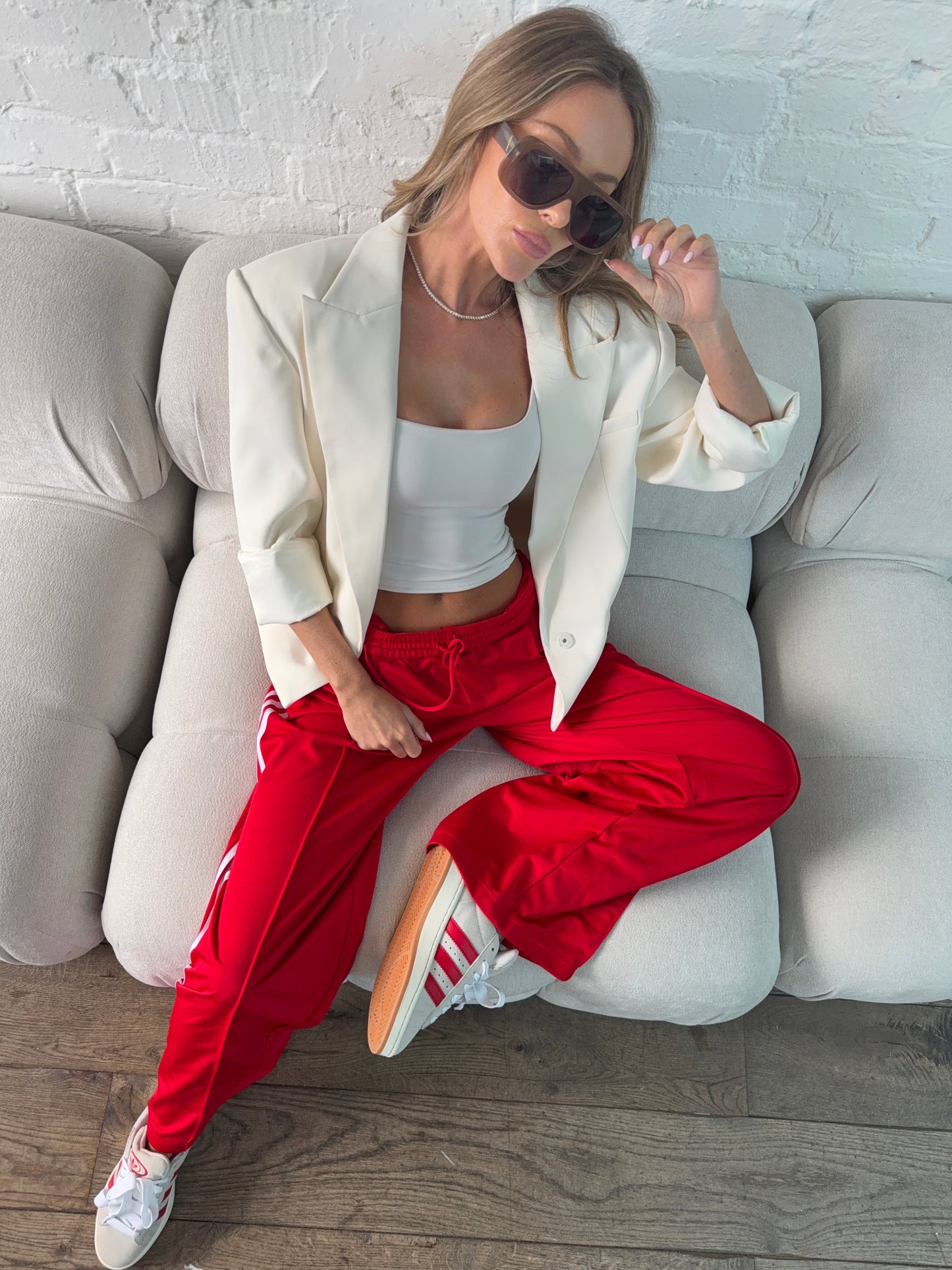 Oversized Boxy Fit Blazer - Cream