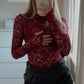 Lace Long Sleeve Top - Wine