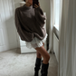 Oversized Knit Jumper - Brown