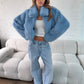 Faux Fur Jacket - Blue